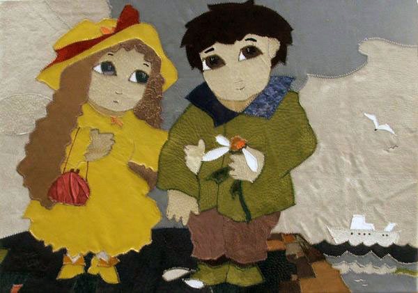 Картина из кожи для семьи