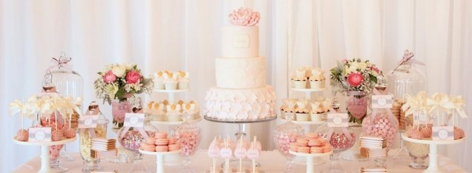 Кенди бар в розовом тоне