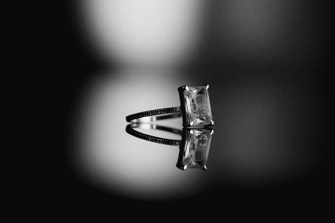 Кольцо с квадратной вставкой