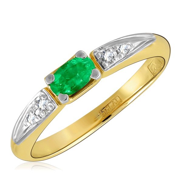 кольцо с зеленым камнем