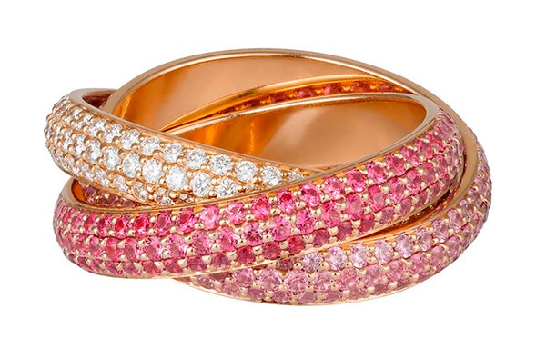 кольцо Trinity Cartier с бриллиантами
