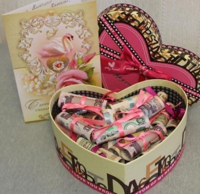 Конфетная подарочная коробка под деньги