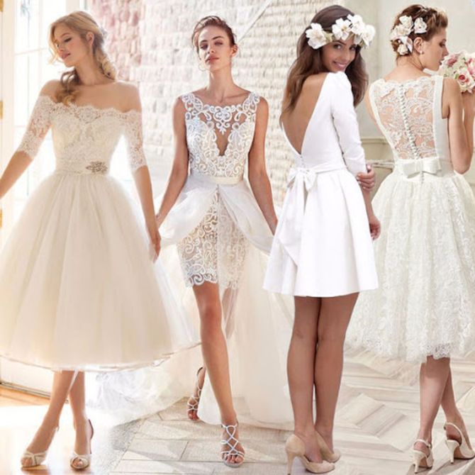 Короткие свадебные платья 2021-2022 4