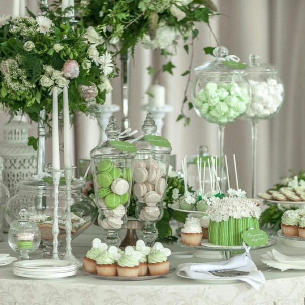 красивое оформление сладкого стола