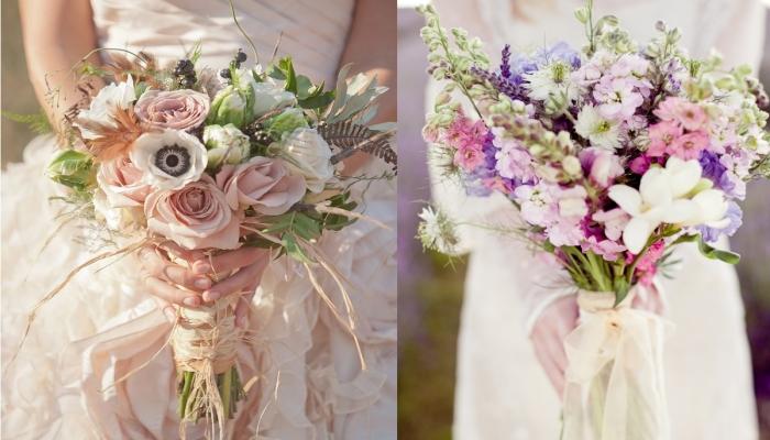 Красивые букеты невесты в пастельных оттенках
