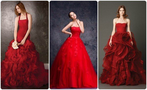 красное свадебное платье