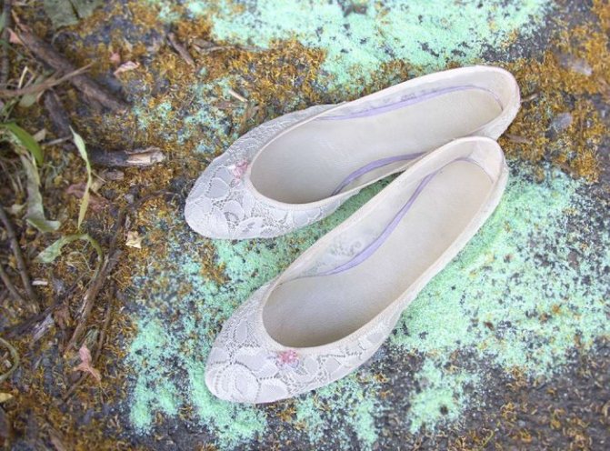 Кружевные свадебные балетки