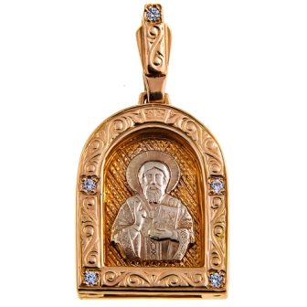 Ладанка золотая Св. Николай Чудотворец