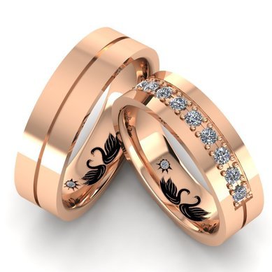 Лебеди на обручальных кольцах - символ вечной любви