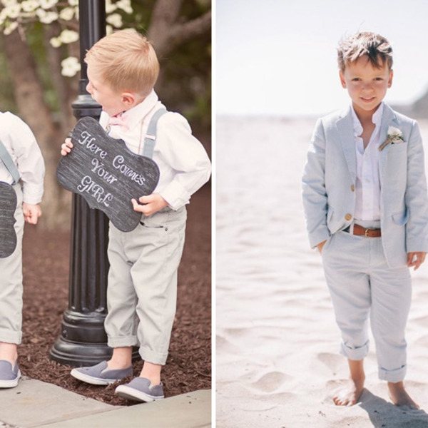 мальчик в белых брюках на свадьбе