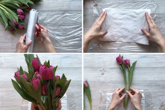 Мастер-класс по сборке бюджетного букета из тюльпанов на 8 марта