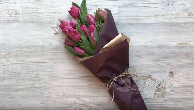 Мастер-класс по сборке бюджетного букета из тюльпанов на 8 марта
