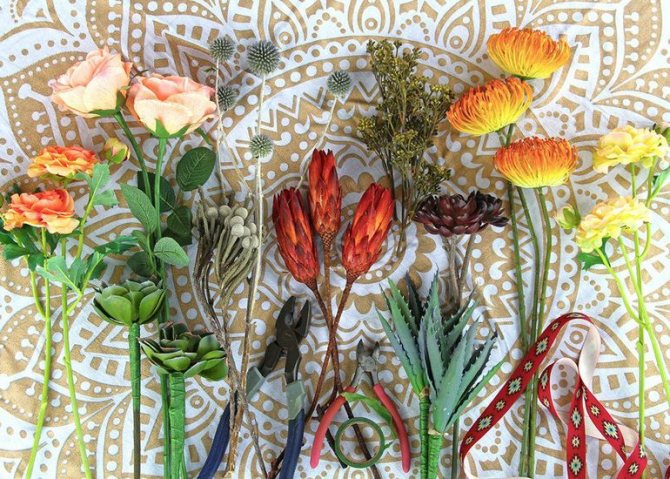 Мастер-класс по сборке осеннего оранжевого букета