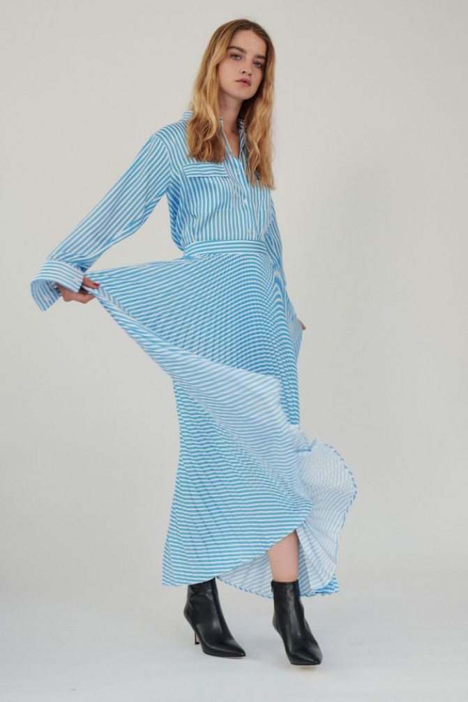 Модное голубое платье-рубашка Paul