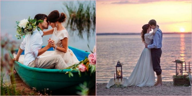 Морская тематика подразумевает летнюю свадьбу на побережье