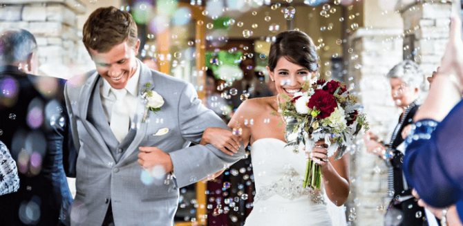 мыльные пузыри на свадьбе