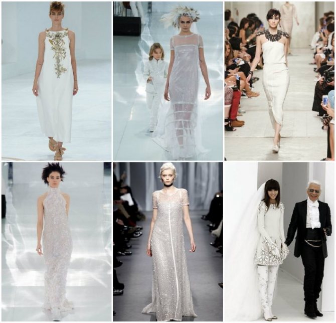 Наряды невесты от Шанель прямого кроя