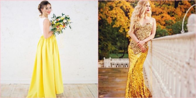 Наряды желтого цвета изумительно впишутся в образ