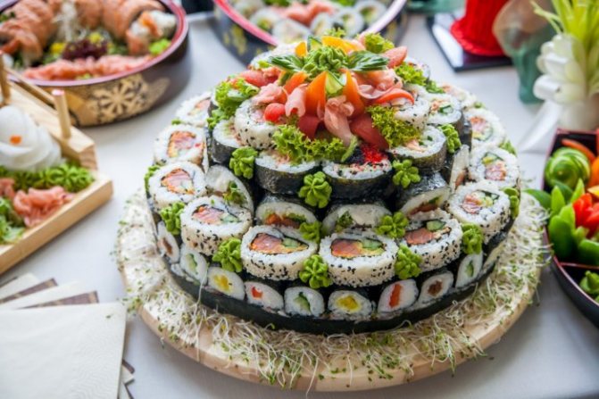 Нестандартный торт в виде пиццы, суши и т.п.