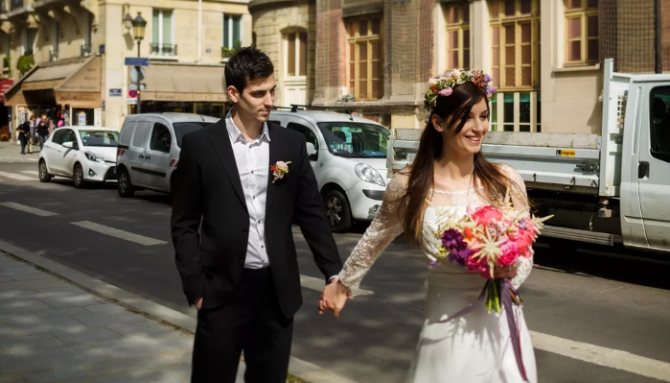 невеста ведёт жениха