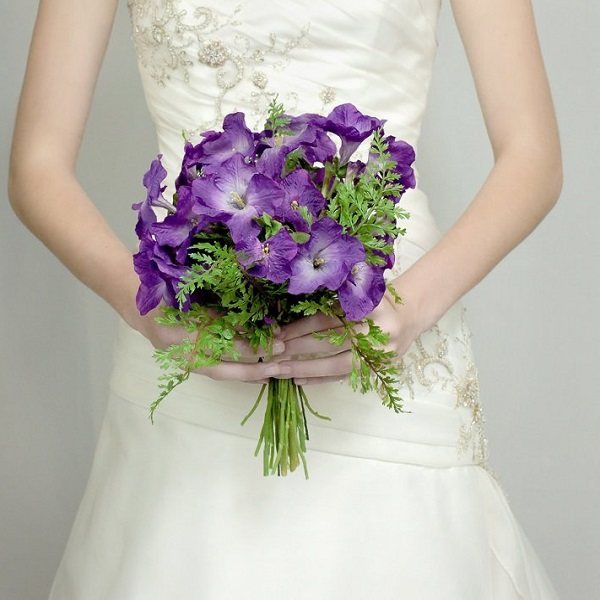 невесты держит фиалки