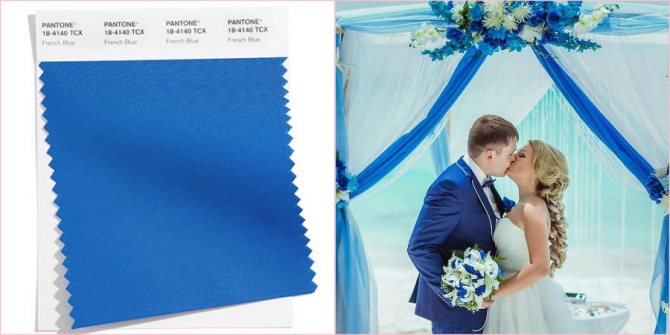 Нежный и волнующий синий подарит летнему торжеству яркость и игривость