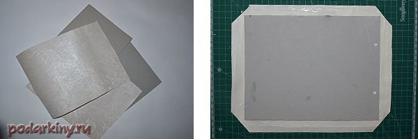 Обклеиваем картон для обложки книги пожеланий обоями