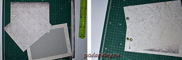 Обклеиваем внутреннюю сторону скрапбумагой