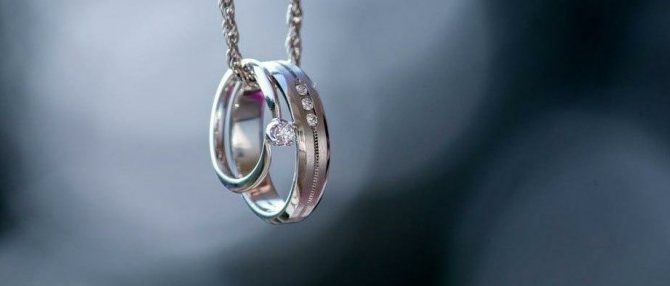 обручальное кольцо на цепочке