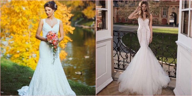 Обтягивающие модели замечательно смотрятся на стройных новобрачных