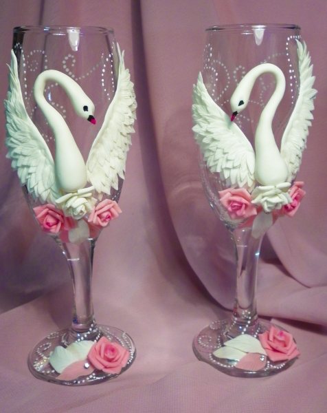 Одежда для шампанского на свадьбу своими руками из лент