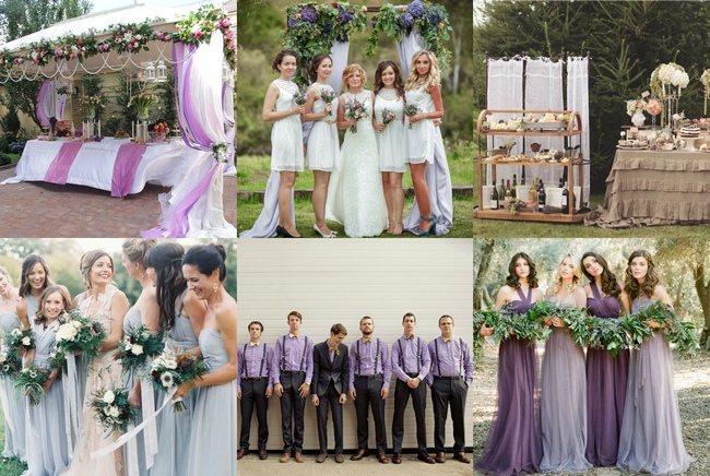 Оформление лавандовой тематической свадьбы на улице