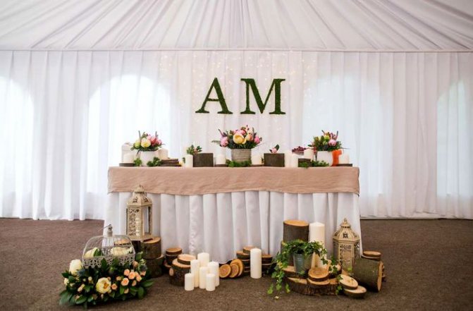 оформление президиума на свадьбу 8