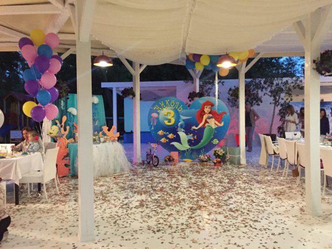 Оформление в банкетном зале.