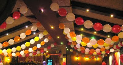 оформление зала шарами, линколуны