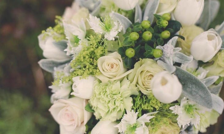Оформления букета невесты в мятном цвете