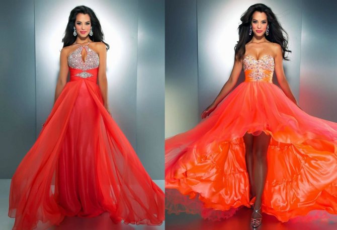 Оранжевое свадебное платье