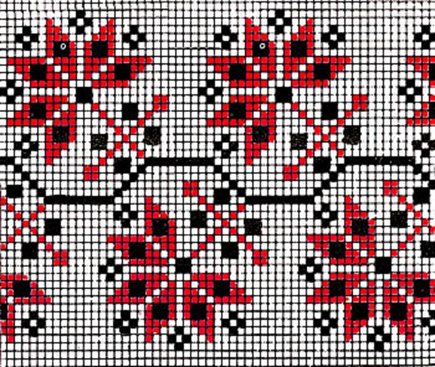 Орнамент на рушнике - Листья хмеля