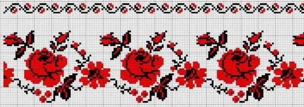 Орнамент на рушнике - Розы