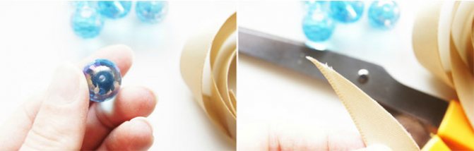 Отрезаем по диагонали край ленты