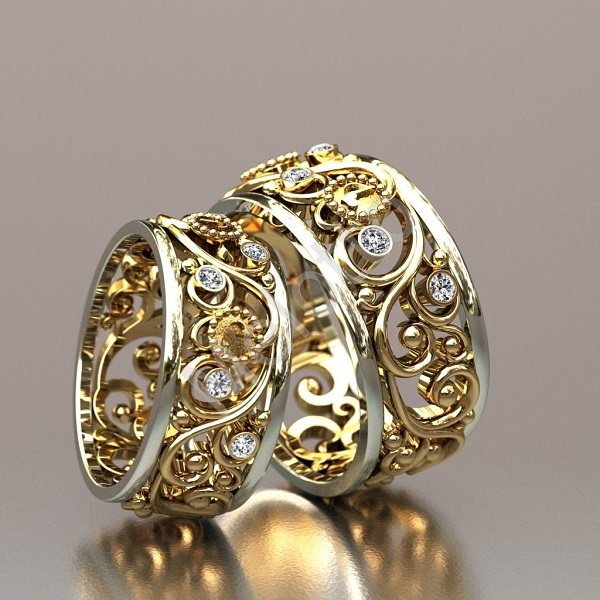 парные стильные кольца