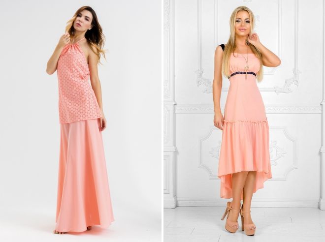 персиковое платье сарафан