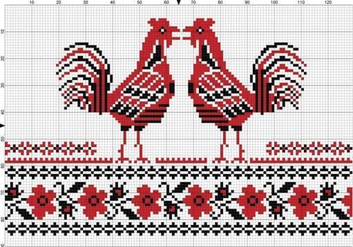 Петух - орнамент рушника