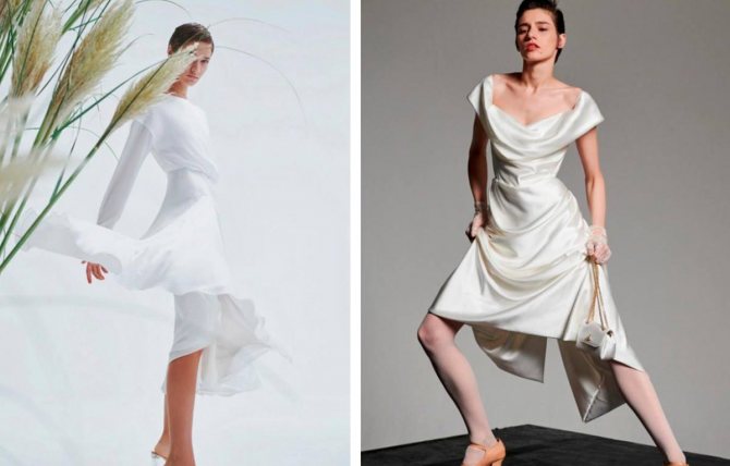 Платье для невесты — миди.