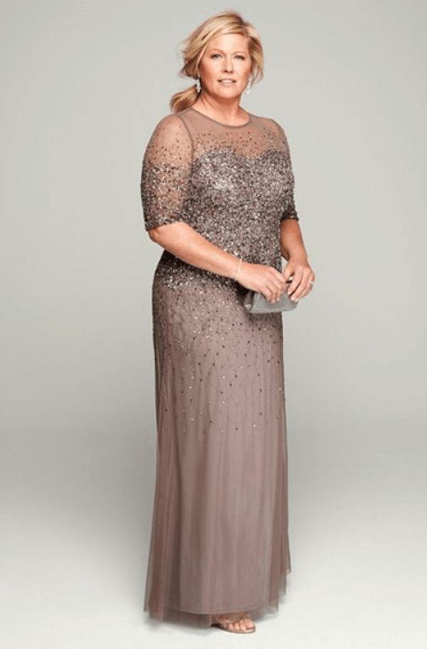 Платье мамы невесты с бисерами