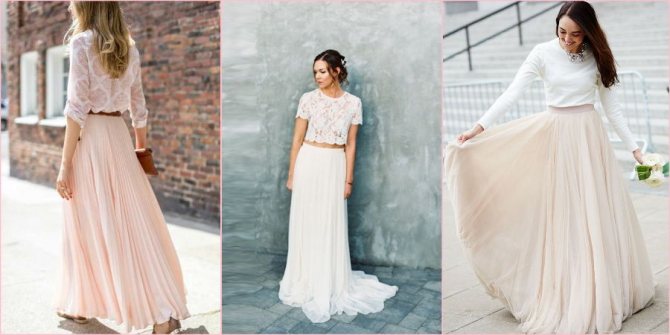 Плиссированная очень интересный вариант для женского пола