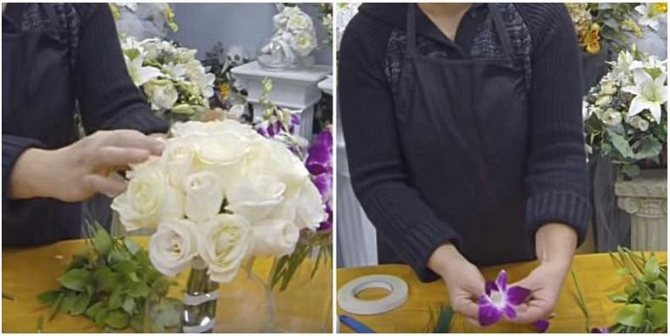 Подготовить орхидеи для букета