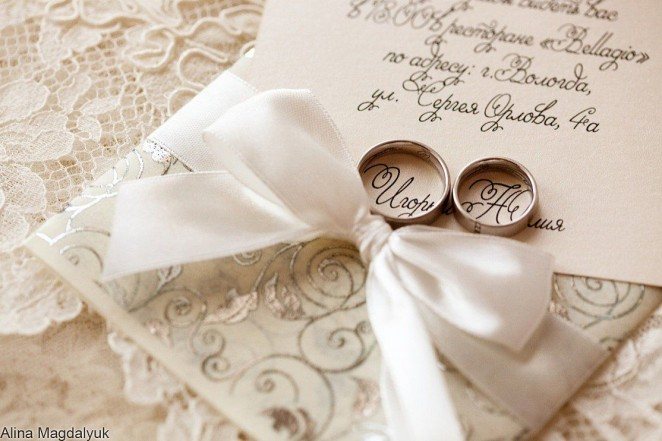 Подписываем свадебную открытку