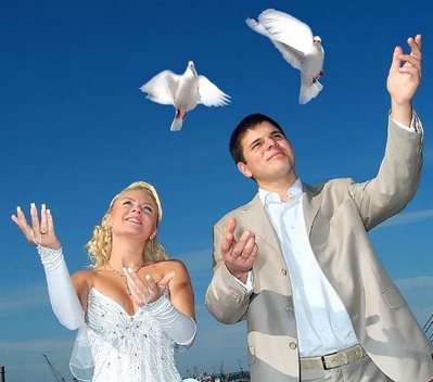 полёт голубей