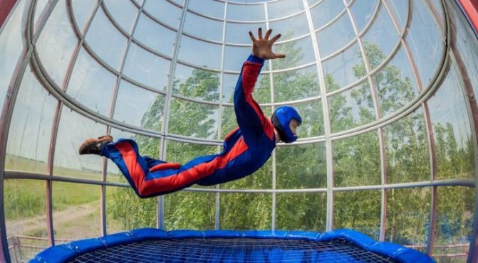 Полет в аэротрубе